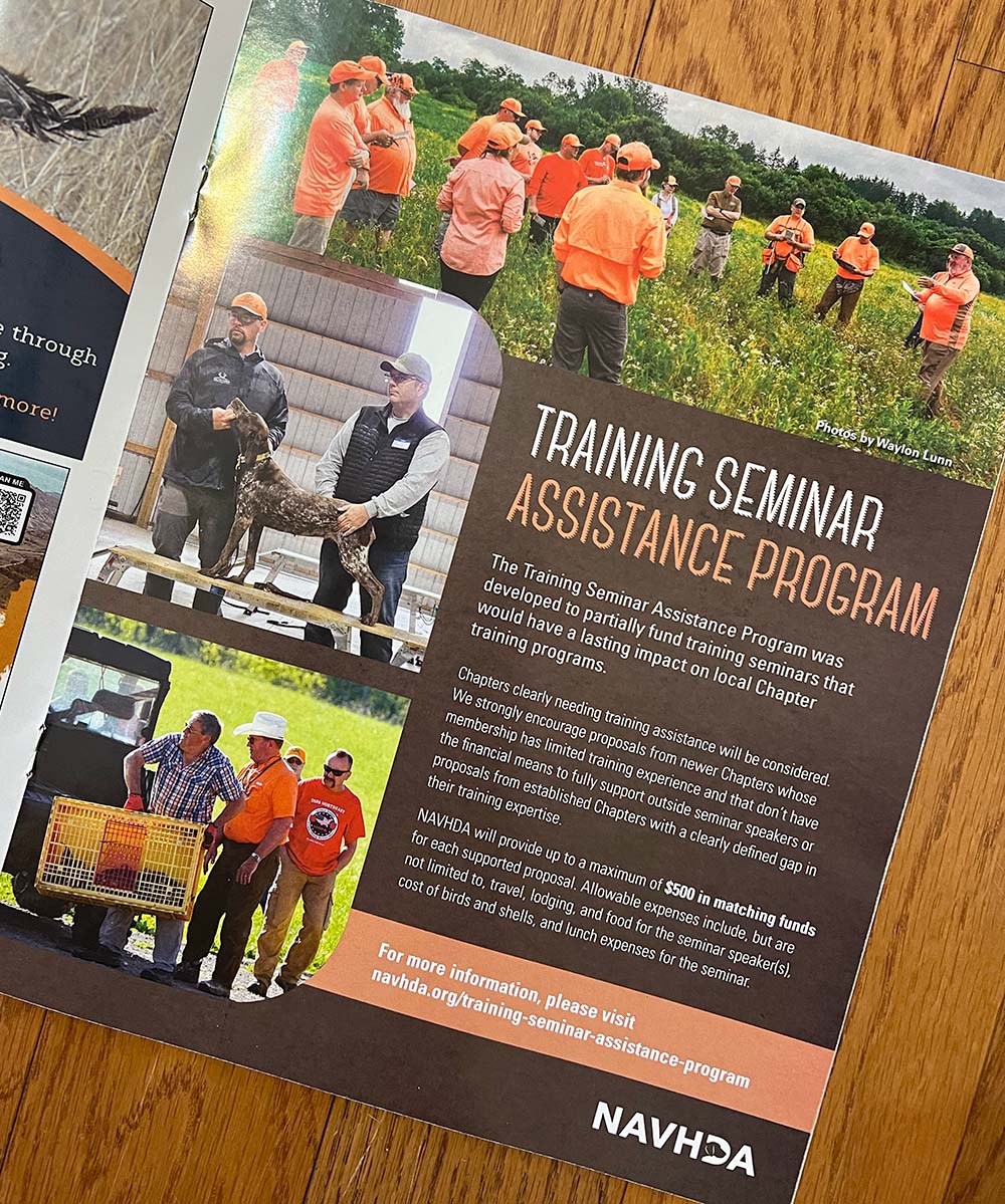 NAVHDA Training Seminar Assistance Program Ad